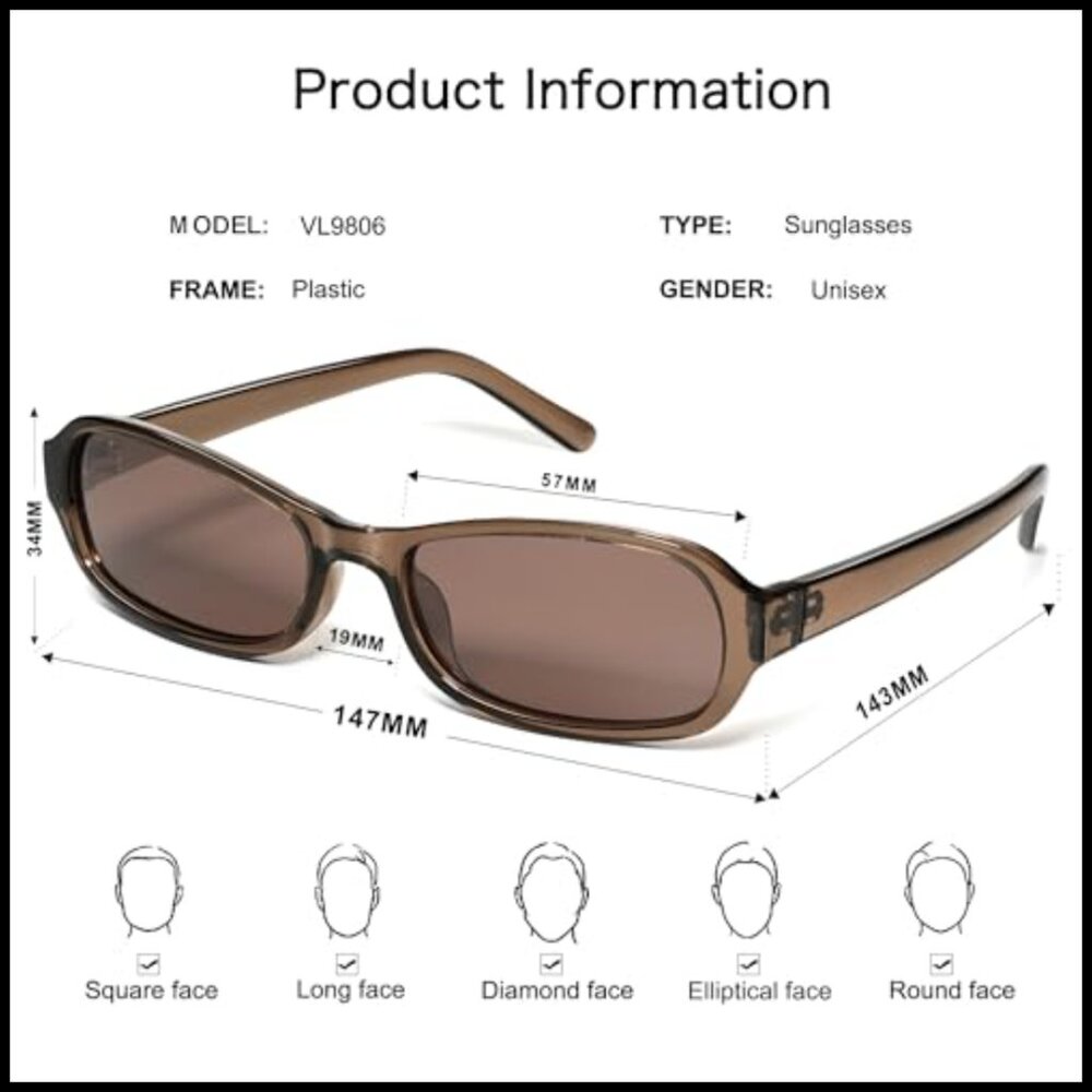 Retro Rectangular Polarized Sunglasses, UV400 Pro… - image 4